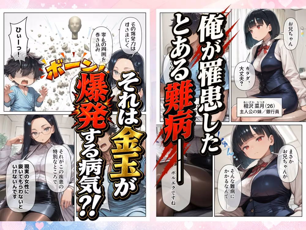 シコシコしてもらわないと金玉が爆発する病気  〜美人ナースたちによる濃厚搾精治療〜 hitomiエロ漫画raw サンプル画像001