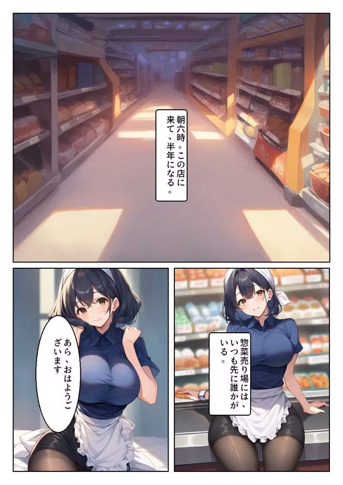 惣菜売り場のパート主婦（42）と夫のいる店のバックヤードで汗だく本気中出しセックスした話 hitomiエロ漫画raw サンプル画像001