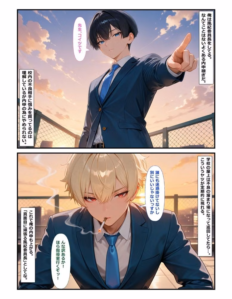 風紀委員長の俺は不良の肉便器〜完全雌堕ちする元優等生〜 hitomiエロ漫画raw サンプル画像001