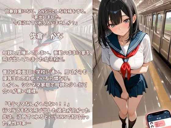 今夜泊めてくれませんか？SNSで出会った家出女子校正  かな hitomiエロ漫画raw サンプル画像001
