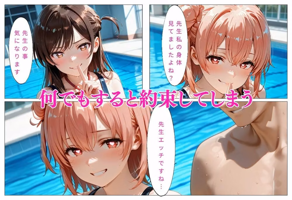 巨乳の美女が水着で誘惑  由比ヶ浜〇衣、水原〇鶴編 hitomiエロ漫画raw サンプル画像002