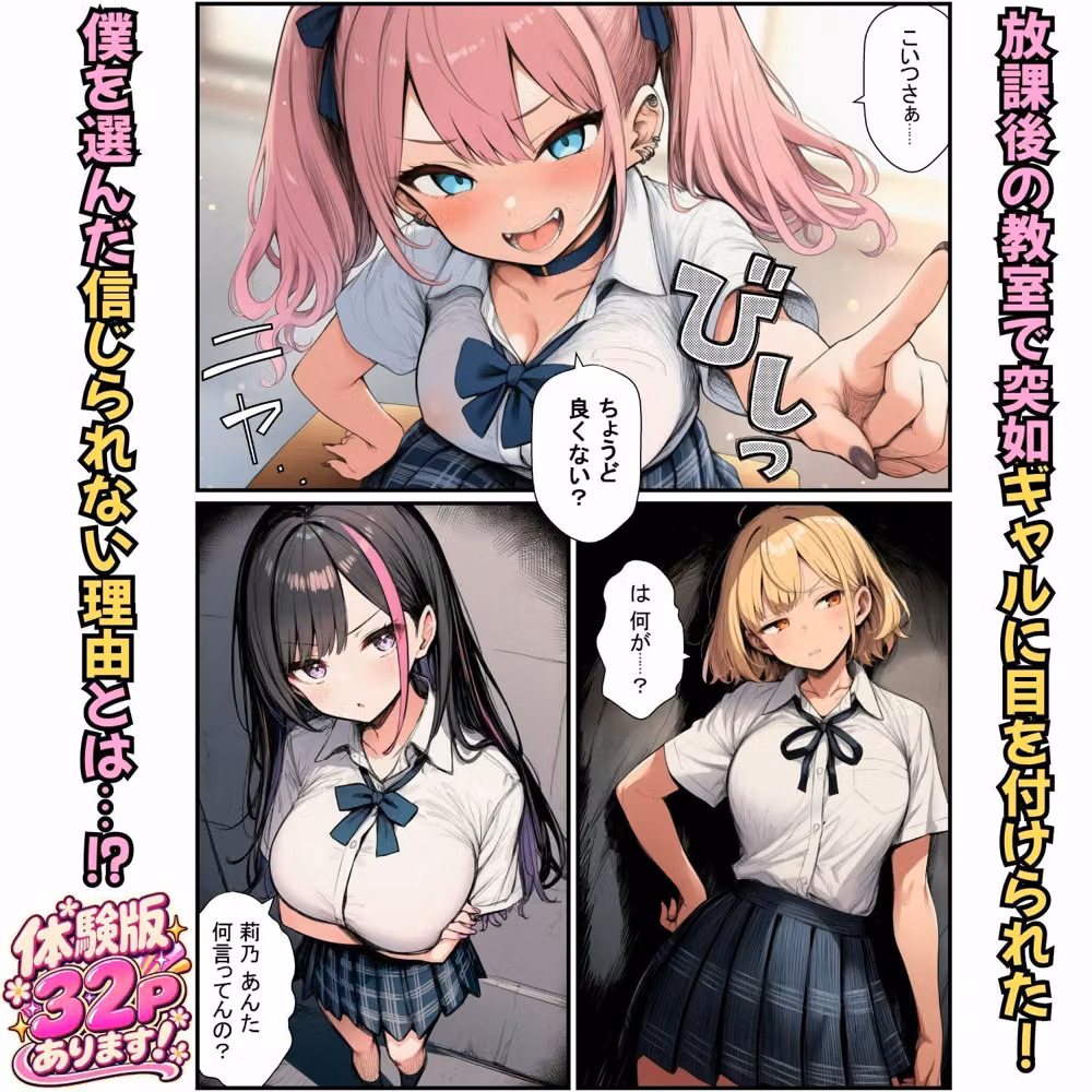 セックスの練習台が立場逆転！ギャル3人生ハメ交尾で全員メス堕ち hitomiエロ漫画raw サンプル画像001