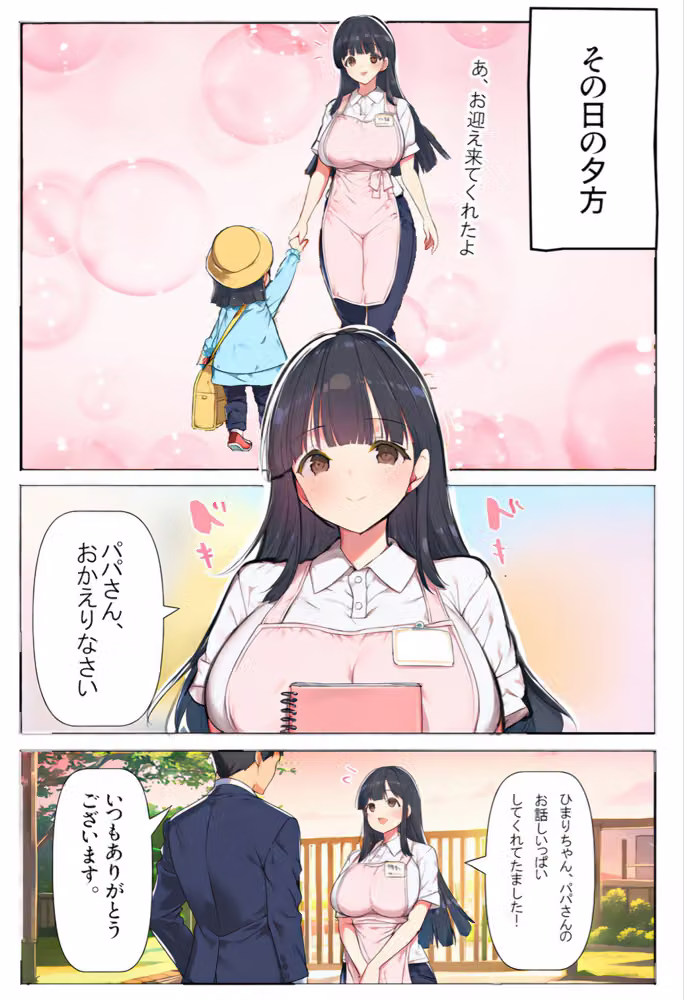 妻が帰省した1週間巨乳保育士に「2番目の奥さんにして」とささやかれた中出し性活 hitomiエロ漫画raw サンプル画像005