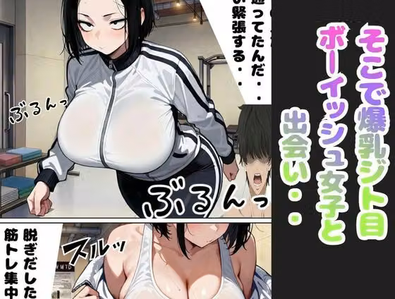 ジト目ボーイッシュ爆乳で勃起乳首ビンビンなスポーツ女子とジムで乳首カリカリしながら即セックスしてみた hitomiエロ漫画raw サンプル画像002
