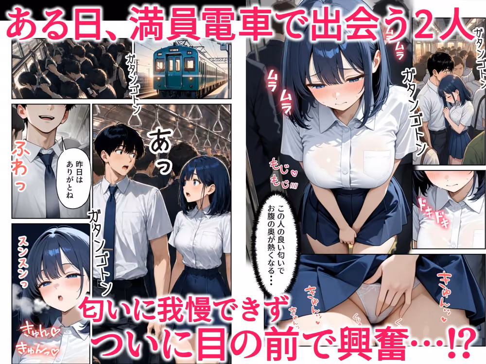 電車でオナニーする匂いフェチJ◯にたっぷり中出し hitomiエロ漫画raw サンプル画像004