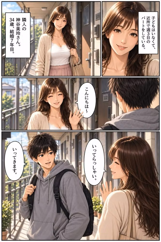 隣の人妻の秘密  1話から3話 hitomiエロ漫画raw サンプル画像001