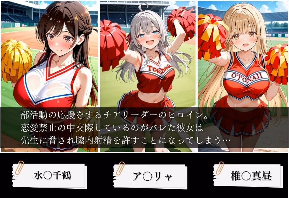 交際がバレたチアリーダーにお仕置き種付けした話〜ア〇リャ、千〇、真〇編〜 hitomiエロ漫画raw サンプル画像001