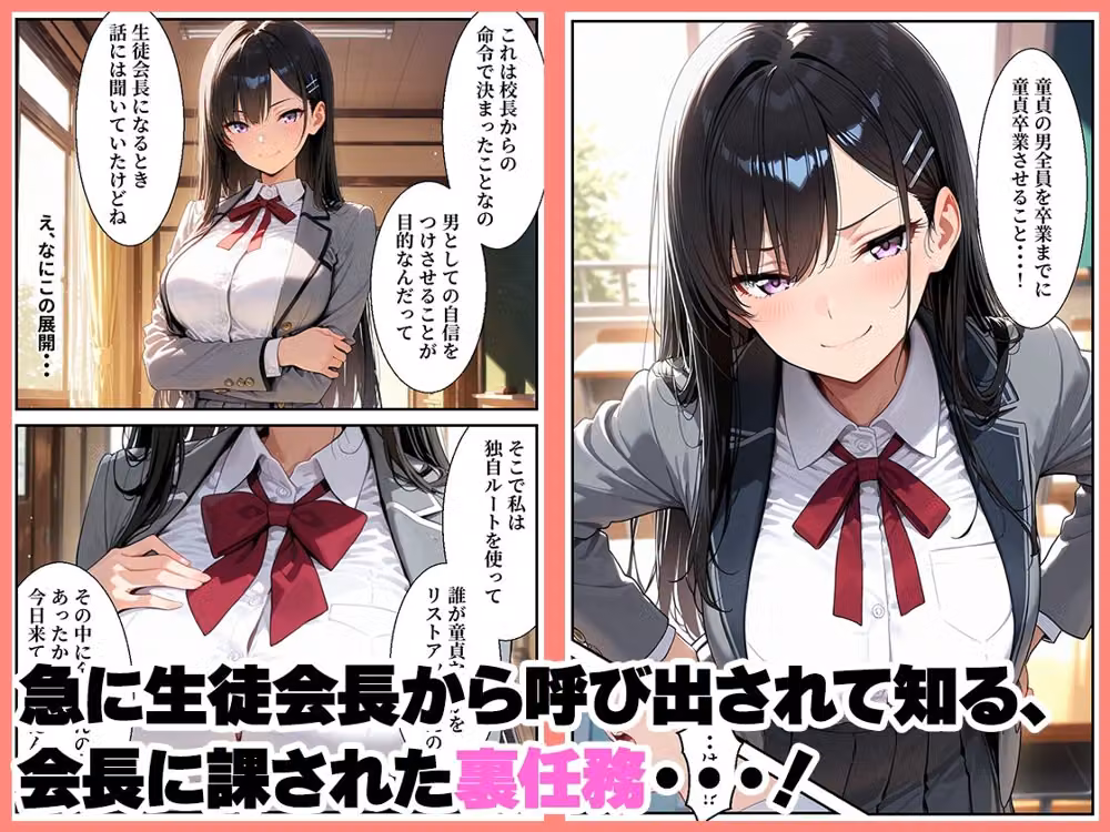 憧れの生徒会長の裏任務は童貞生徒の筆おろし hitomiエロ漫画raw サンプル画像001