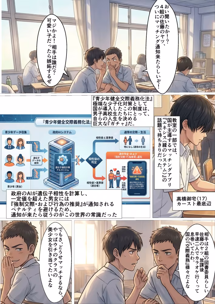 【政府公認アプリ】陰キャの僕がカースト最上位S級ギャル達と強●ドスケベ交尾する事に！？ hitomiエロ漫画raw サンプル画像001