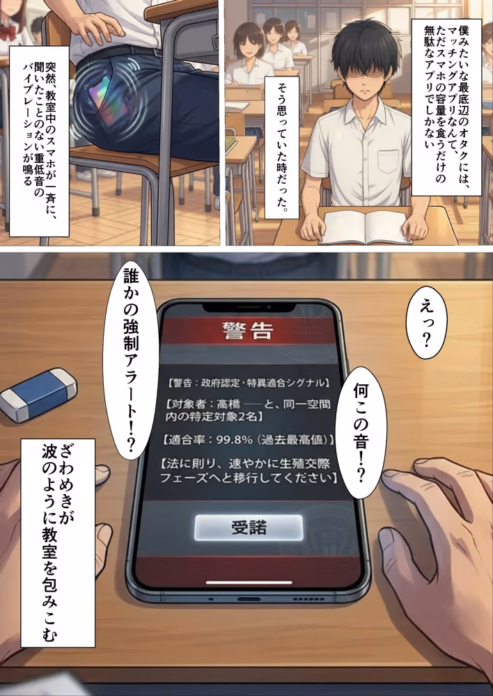 【政府公認アプリ】陰キャの僕がカースト最上位S級ギャル達と強●ドスケベ交尾する事に！？ hitomiエロ漫画raw サンプル画像004