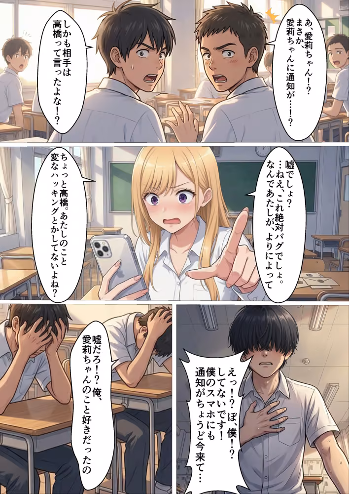 【政府公認アプリ】陰キャの僕がカースト最上位S級ギャル達と強●ドスケベ交尾する事に！？ hitomiエロ漫画raw サンプル画像006