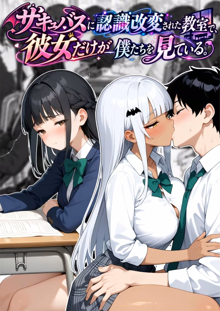 サキュバスに認識改変された教室で、彼女だけが僕たちを見ている。 hitomiエロ漫画raw サンプル画像001