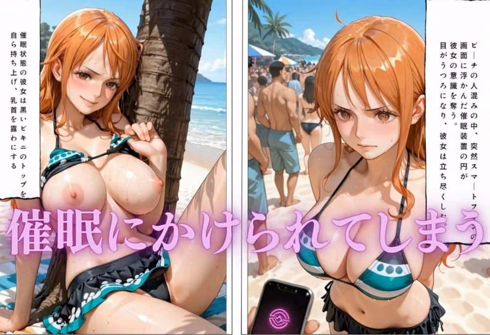 ビキニ美女が催●、メス堕ち  エミ〇ア、レ〇、ナ〇、ロ〇ン、ハン〇ック hitomiエロ漫画raw サンプル画像003