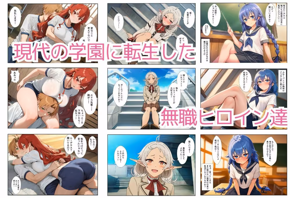 無職ヒロイン学園ハーレムイチャラブ中出しえっち 月見そば サンプル画像1