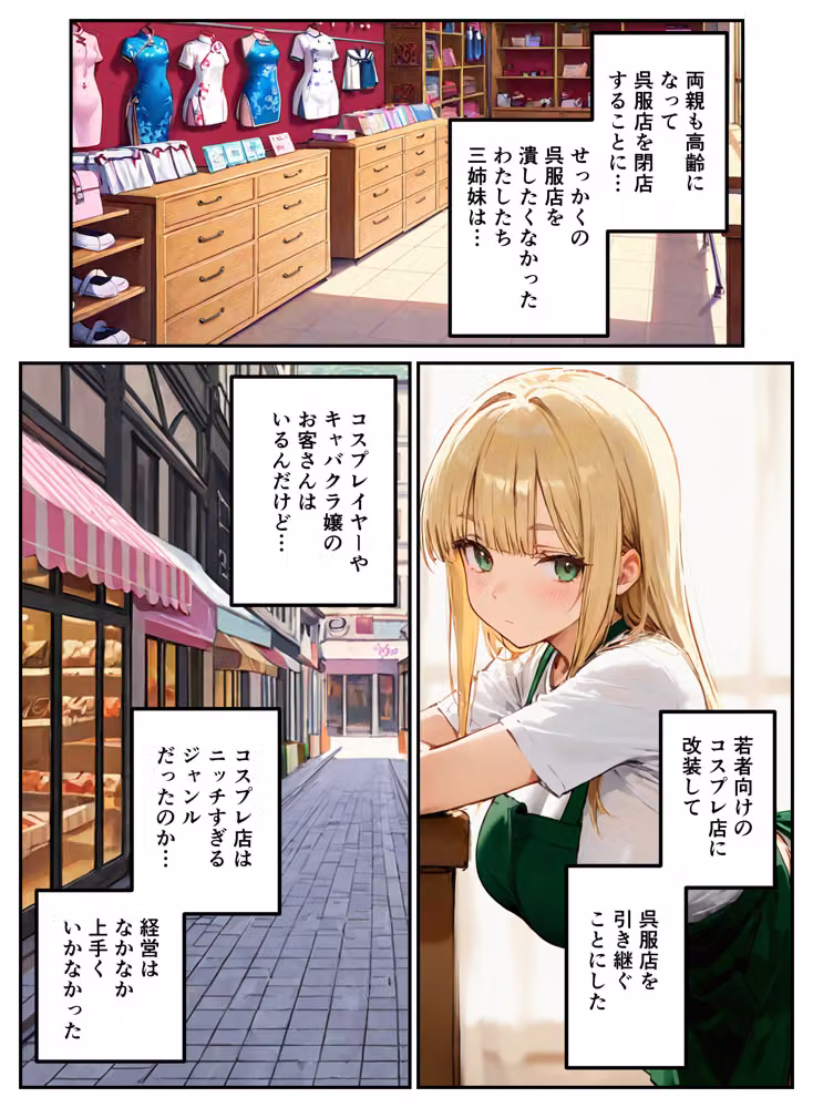 裏オプありコスプレ屋さんの3姉妹！パパたちを寝取りまくって大盛況 hitomiエロ漫画raw サンプル画像007