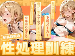 新卒で就職した下着メーカー  俺が一生ムラムラしてるので仕事に集中できるようにと今年から始まる朝礼時間の性処理訓練