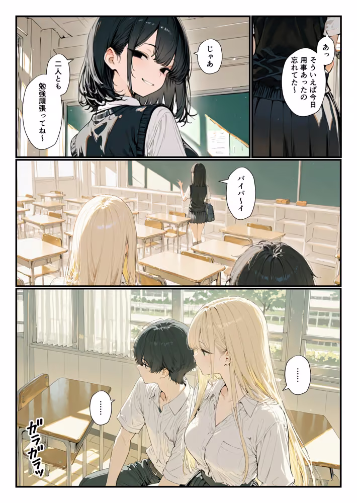 隣の席のギャルのことが好きなのに、巨乳の同級生が誘惑してくる hitomiエロ漫画raw サンプル画像007