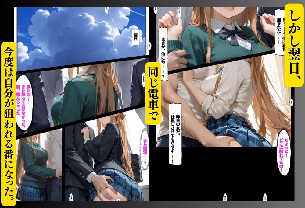 痴●集団しかいない満員列車 hitomiエロ漫画raw サンプル画像002