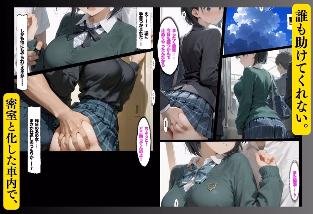 痴●集団しかいない満員列車 hitomiエロ漫画raw サンプル画像005