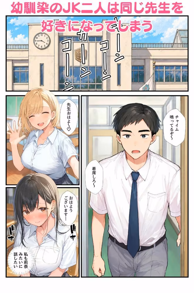 抜け駆けしたJK幼馴染の彼氏を水着コスプレで寝取っちゃう！ hitomiエロ漫画raw サンプル画像001