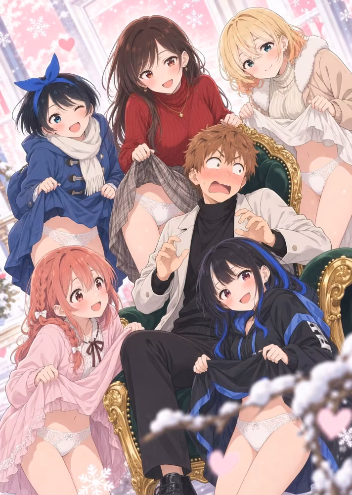 レンタル彼女達のパンチラ・おっぱいイラスト集 ゆんゆん本舗 サンプル画像
