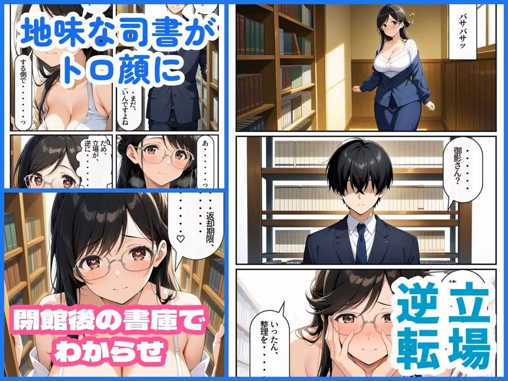 図書館の地味な司書さんに「延滞のおしおき」をされたので、閉館後の書庫でわからせた hitomiエロ漫画raw サンプル画像003