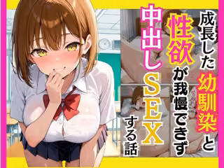 成長した幼馴染と性欲が我慢できず中出しSEXする話