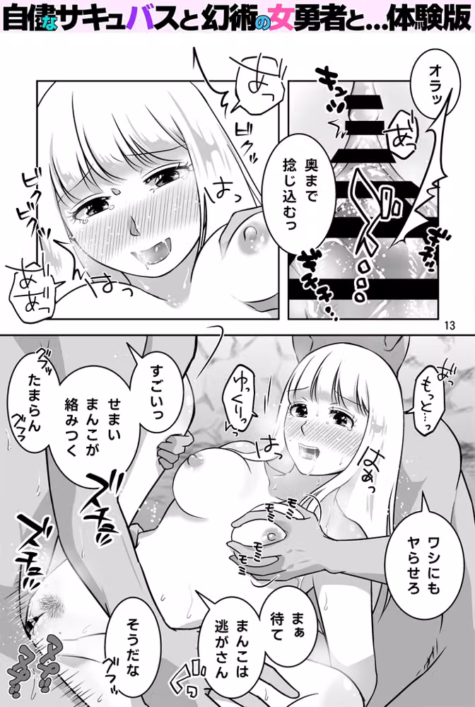 自儘なサキュバスと幻術の女勇者と… hitomiエロ漫画raw サンプル画像012