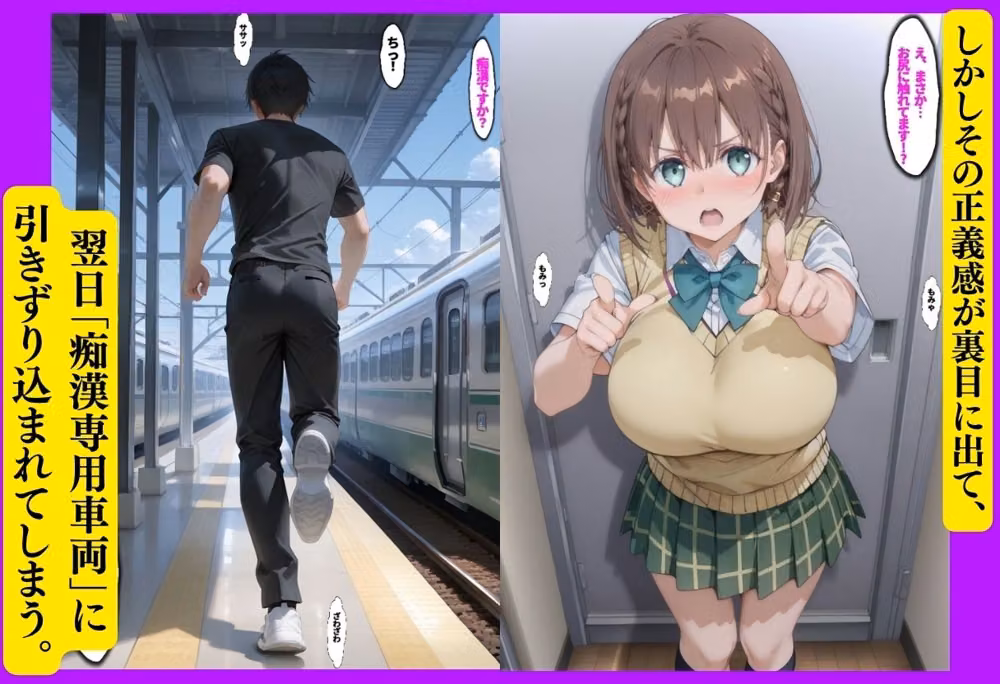 たわわ痴●堕ち 〜満員電車で正義感が仇になった女〜 hitomiエロ漫画raw サンプル画像002