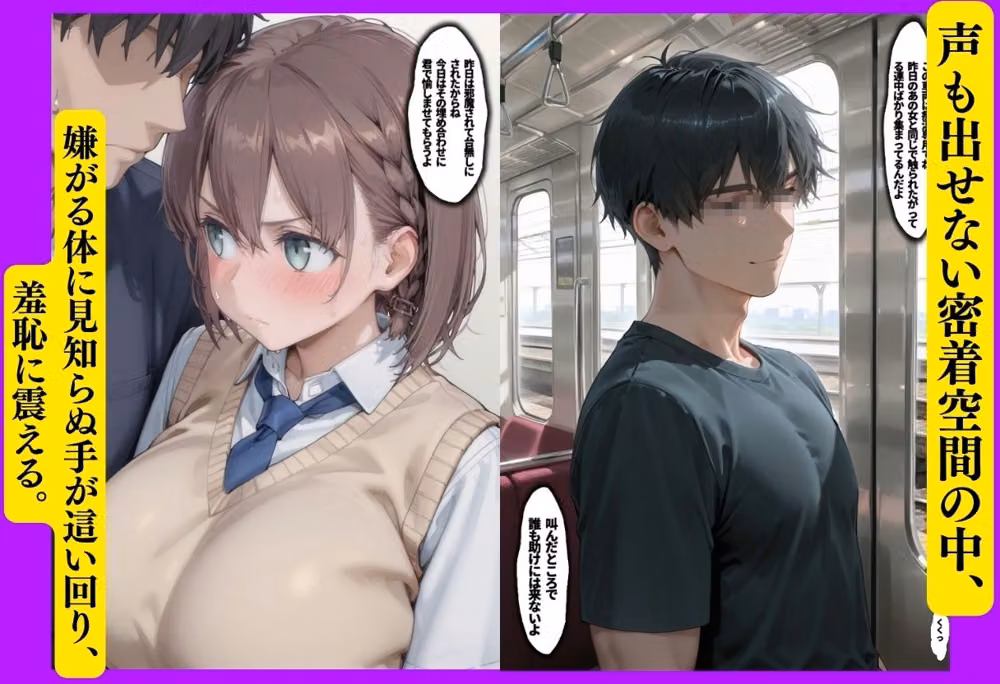 たわわ痴●堕ち 〜満員電車で正義感が仇になった女〜 hitomiエロ漫画raw サンプル画像004