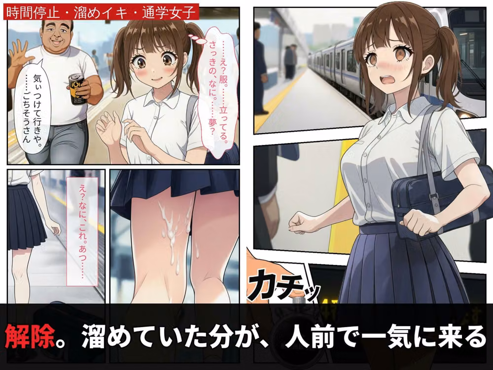時間停止で溜めイキ、人前で解除。〜朝の通学女子編〜 hitomiエロ漫画raw サンプル画像006