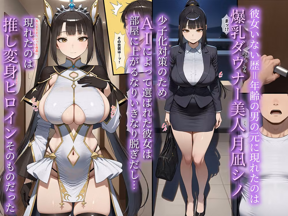 ある日突然、AIが選んだ『相性ぴったり』の爆乳ダウナー美人を変身ヒロイン姿で何度もハメ続けて、快楽堕ちさせ妊娠までさせる話 hitomiエロ漫画raw サンプル画像001