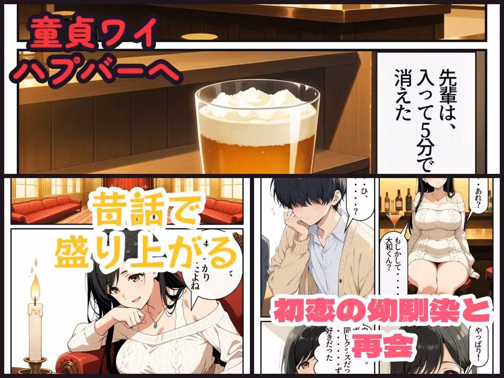 童貞ワイがハプバーで初恋幼馴染と再会した結果・・・ hitomiエロ漫画raw サンプル画像001