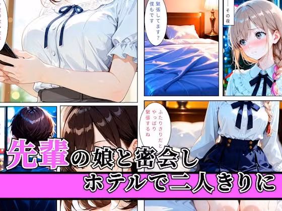 先輩の娘と密会してホテルで生ハメした後に後日飲み会終わりに先輩と夜を共にして親子で穴兄弟になった話 hitomiエロ漫画raw サンプル画像001