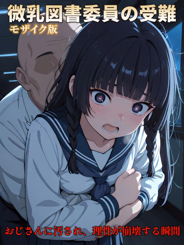 【CG】微乳図書委員の受難 おじさんに汚され、理性が崩壊する瞬間 モザイク版 hitomiエロ漫画raw サンプル画像001