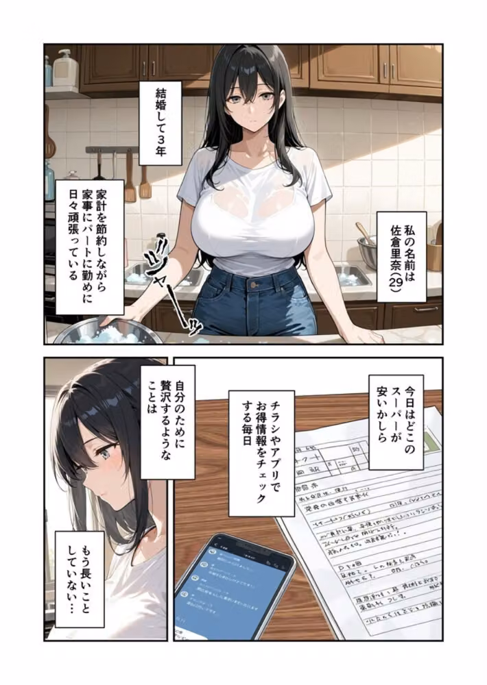 節約上手の真面目な人妻が媚薬暗示マッサージにハマって、どスケベ肉便器になった話【モザイク版】 hitomiエロ漫画raw サンプル画像002
