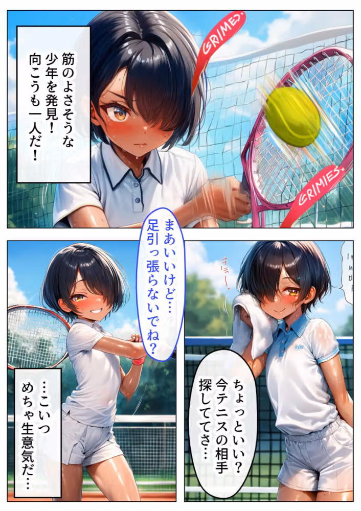 生意気なテニス部美男子が実は巨乳のボーイッシュ少女だったので中出しSEXしたら相性良すぎた【モザイク版】 hitomiエロ漫画raw サンプル画像007