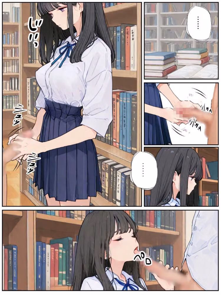 おとなしい図書委員と二人きりになったらなんでもしてくれた（単話） hitomiエロ漫画raw サンプル画像001