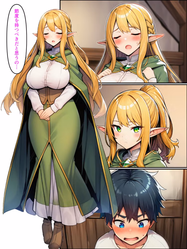 異世界転生して美人巨乳エルフ親子とらぶらぶセックスする話【モザイク版】 hitomiエロ漫画raw サンプル画像006