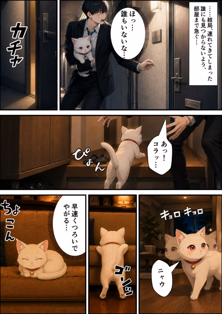 拾われた猫はご主人様に恩返しがしたい【棒消し修正版】（単話） hitomiエロ漫画raw サンプル画像004