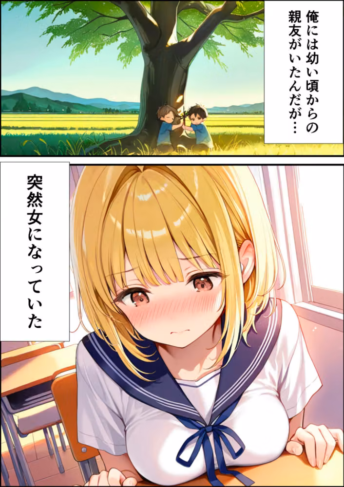 女体化した親友が俺の彼女になるまでの話【白抜き修正版】 hitomiエロ漫画raw サンプル画像003