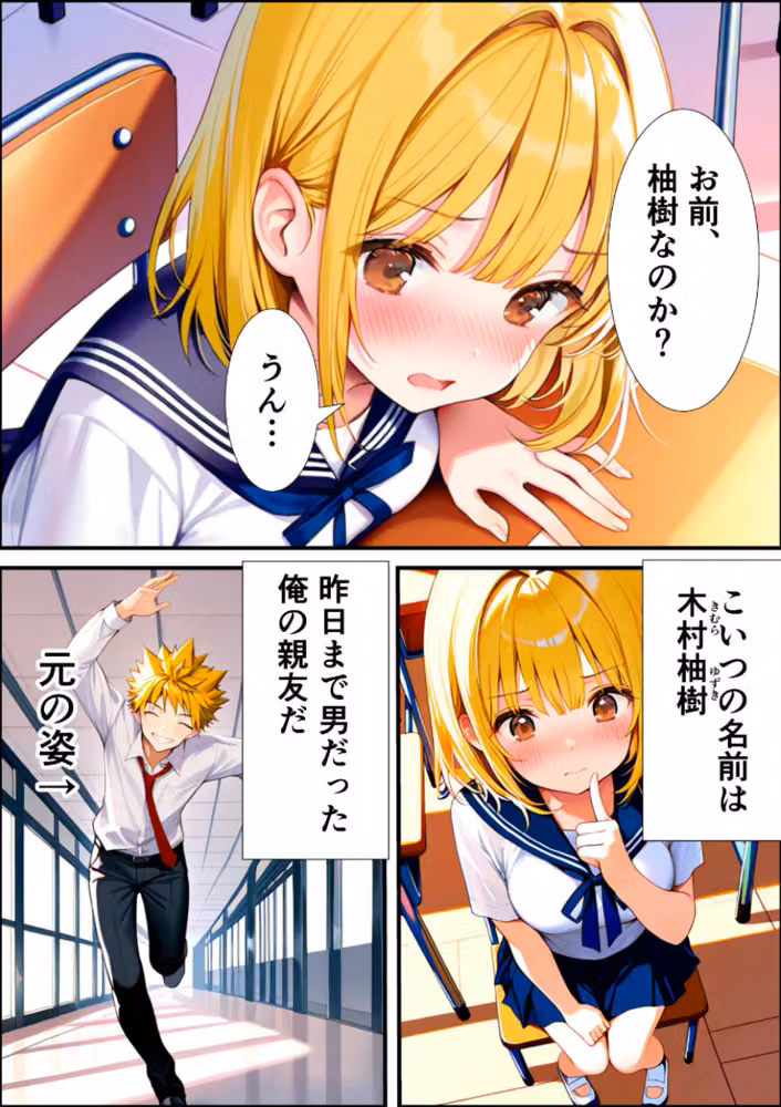 女体化した親友が俺の彼女になるまでの話【白抜き修正版】 hitomiエロ漫画raw サンプル画像004