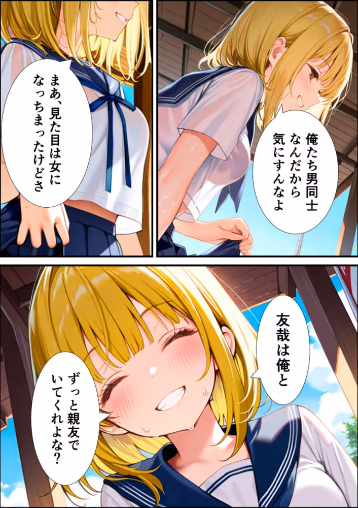 女体化した親友が俺の彼女になるまでの話【白抜き修正版】 hitomiエロ漫画raw サンプル画像011