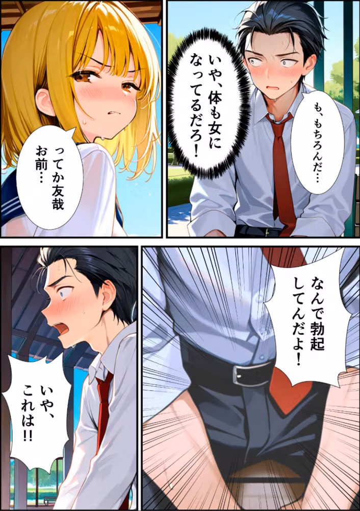 女体化した親友が俺の彼女になるまでの話【白抜き修正版】 hitomiエロ漫画raw サンプル画像012