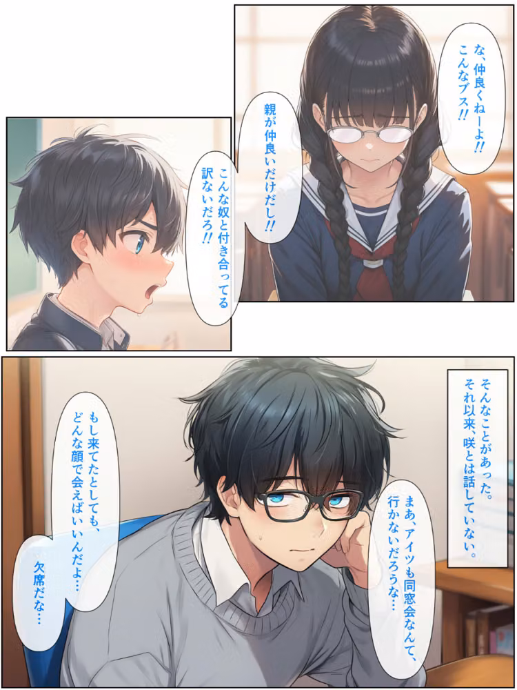 幼なじみの地味子と同窓会で再会したら、黒髪巨乳美人OLになっていた話【モザイク版】 hitomiエロ漫画raw サンプル画像008