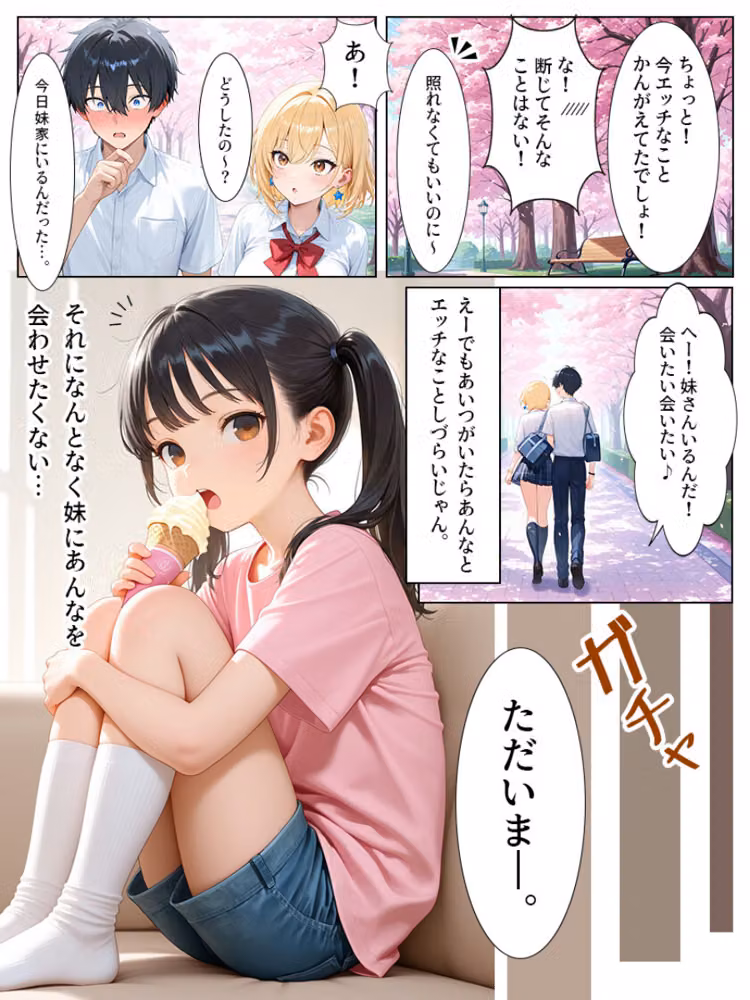 巨乳ギャル彼女とちっぱい妹と中出しセックス【モザイク版】（単話） hitomiエロ漫画raw サンプル画像006