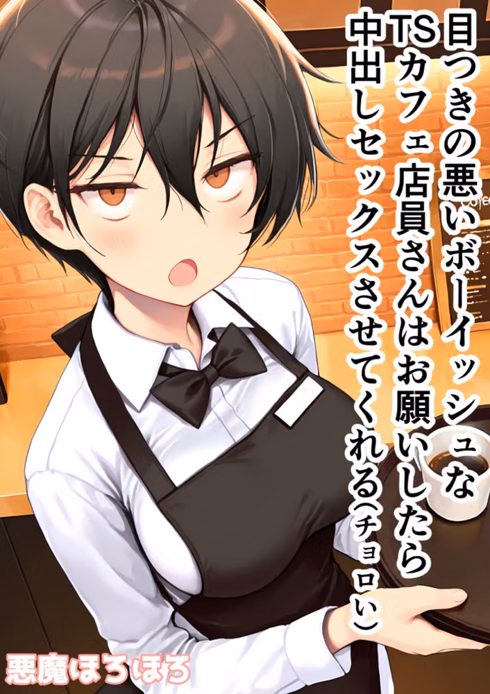 目つきの悪いボーイッシュなTSカフェ店員さんはお願いしたら中出しセックスさせてくれる（チョロい）【白抜き修正版】 hitomiエロ漫画raw サンプル画像001