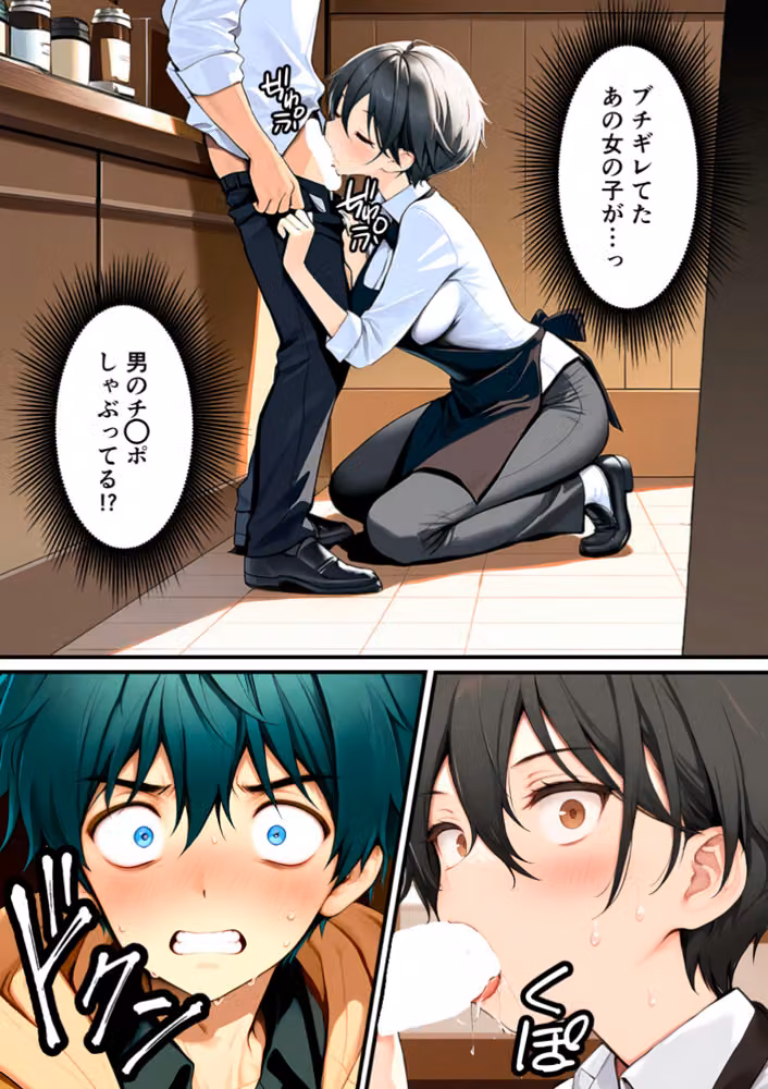 目つきの悪いボーイッシュなTSカフェ店員さんはお願いしたら中出しセックスさせてくれる（チョロい）【白抜き修正版】 hitomiエロ漫画raw サンプル画像013
