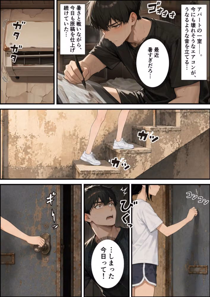 ○リBBA大家が家賃の代わりに俺のチンポを借りにくる【棒消し修正版】（単話） hitomiエロ漫画raw サンプル画像001