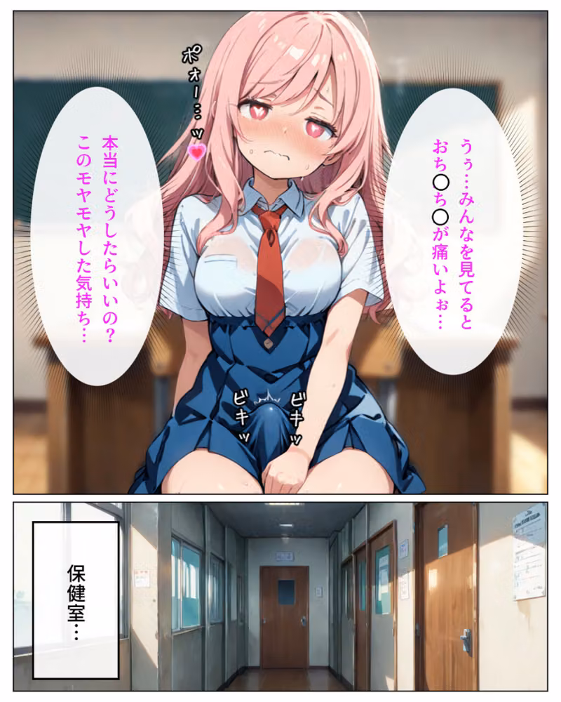 寄生チ〇ポに快楽堕ちして女子校の同級生に種付けしまくる【白抜き修正版】 hitomiエロ漫画raw サンプル画像014